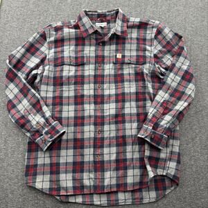 Carhartt Men’s Flannel Shirt XL Red Gray Plaid Long Sleeve Workwear Original
